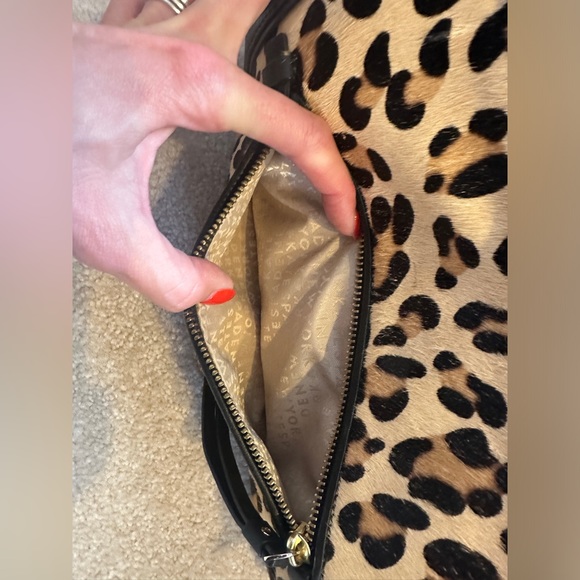 Kate Spade Faux Calf Hair and Leather Clutch Leopard Print - Picture 6 of 9